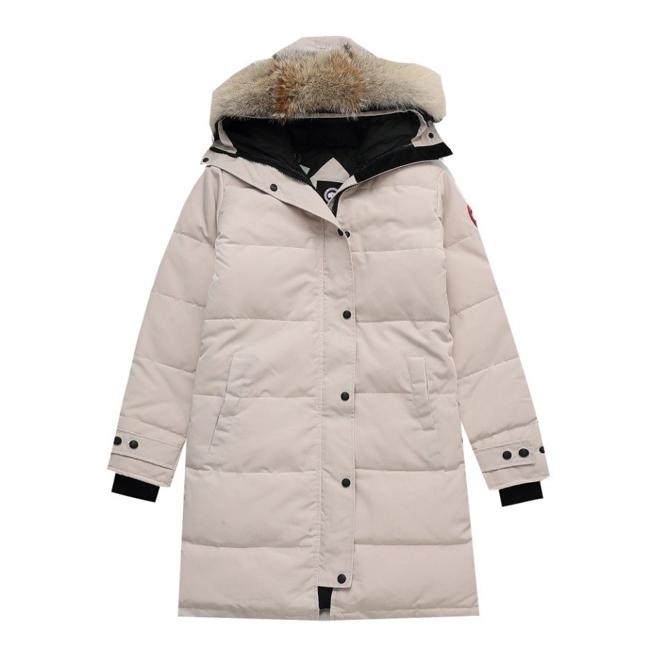 Canada Goose Long Quilted Fur-Trim Hood Puffer Jacket