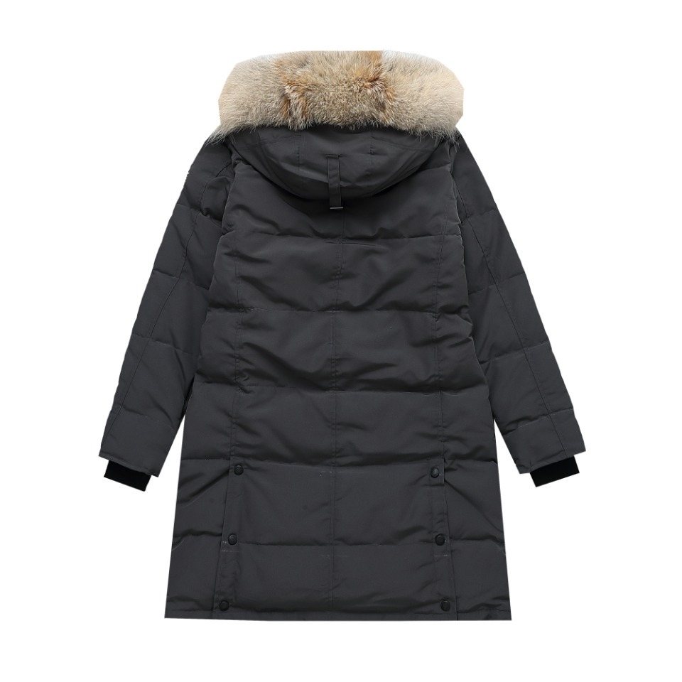 Canada Goose Long Quilted Fur-Trim Hood Puffer Jacket