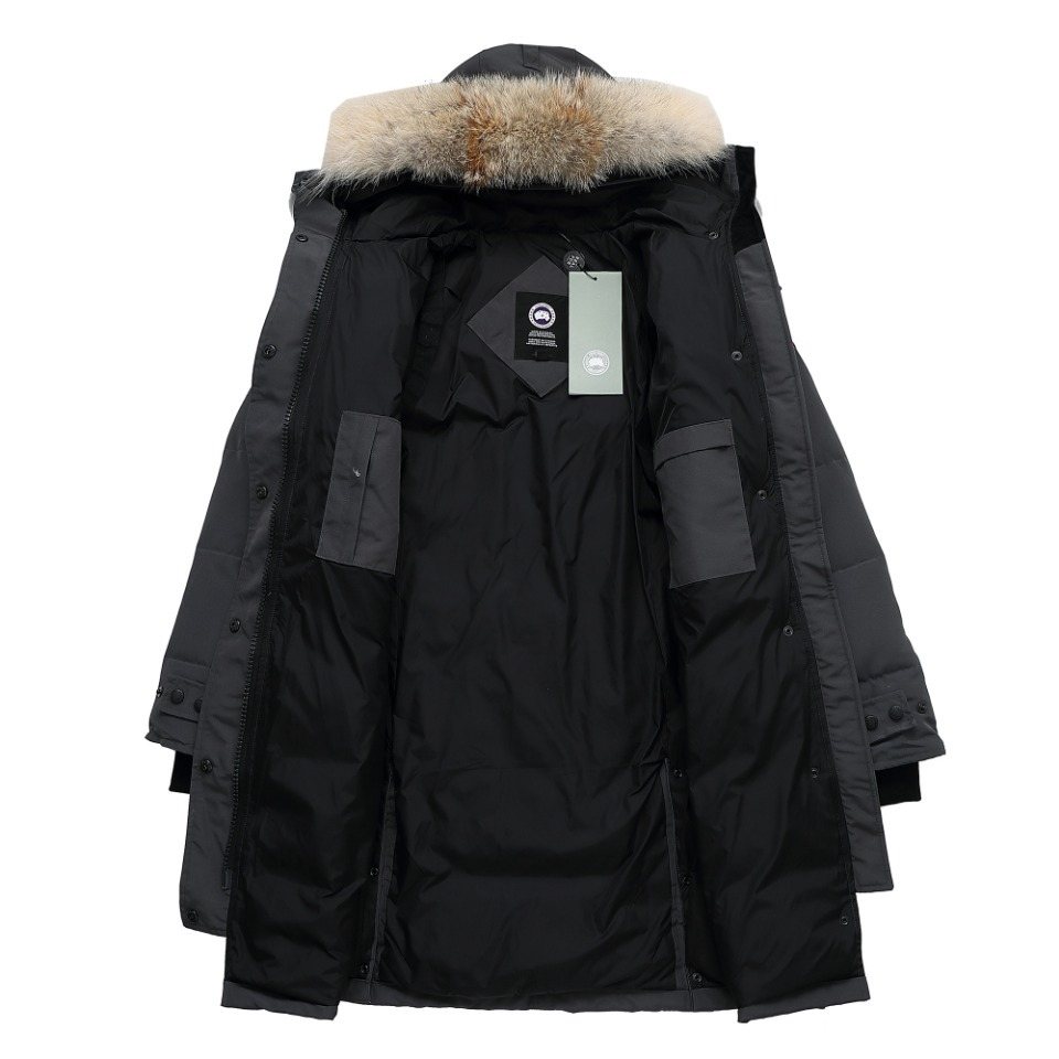 Canada Goose Long Quilted Fur-Trim Hood Puffer Jacket