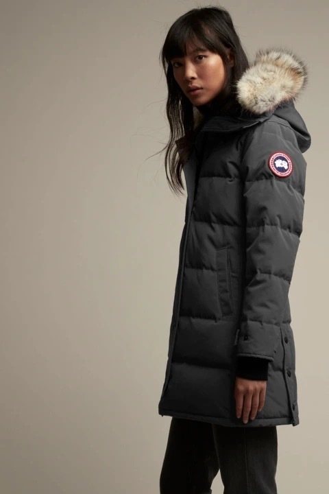 Canada Goose Long Quilted Fur-Trim Hood Puffer Jacket