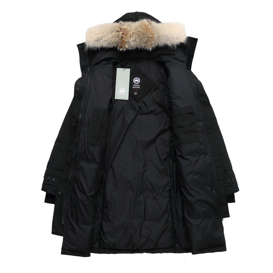 Canada Goose Long Quilted Fur-Trim Hood Puffer Jacket