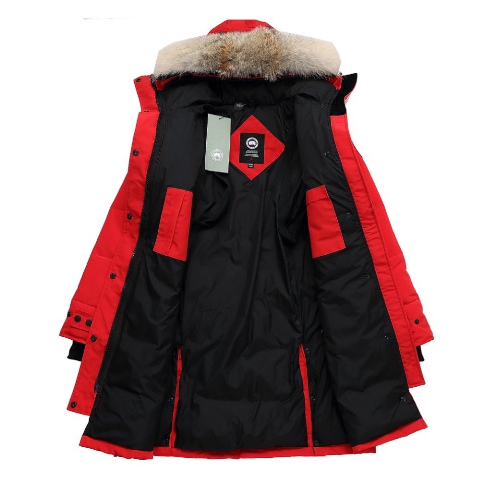 Canada Goose Long Quilted Fur-Trim Hood Puffer Jacket