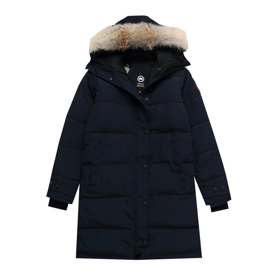 Canada Goose Long Quilted Fur-Trim Hood Puffer Jacket