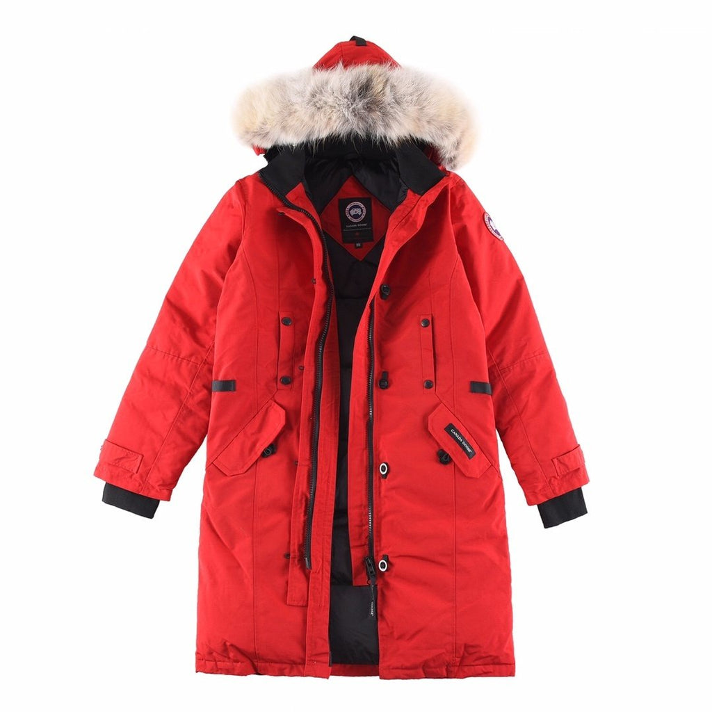 Canada Goose Women's Fur-Trim Hooded Long Down Jacket