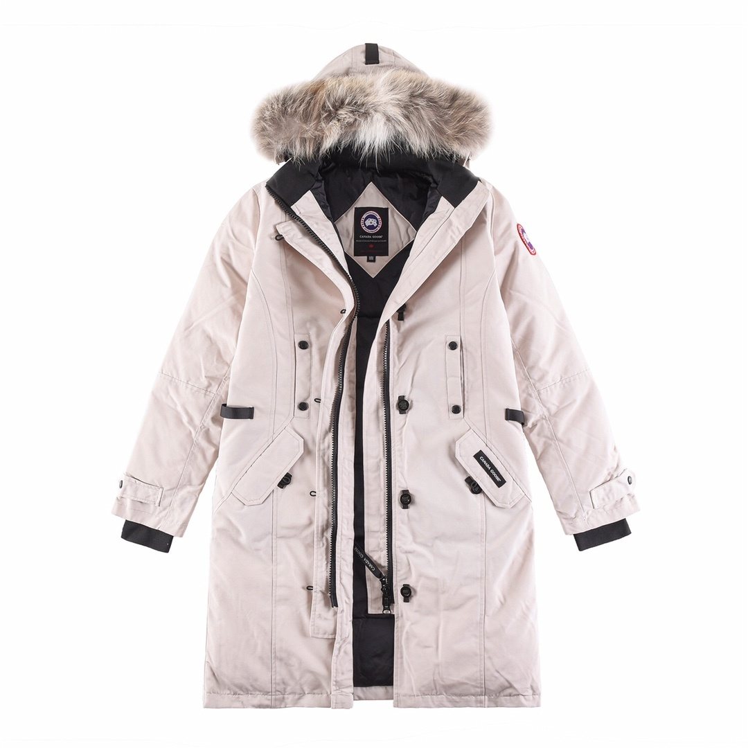 Canada Goose Women's Fur-Trim Hooded Long Down Jacket