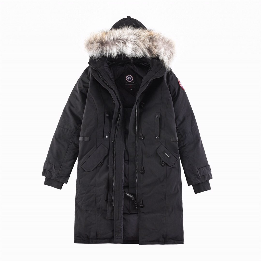 Canada Goose Women's Fur-Trim Hooded Long Down Jacket