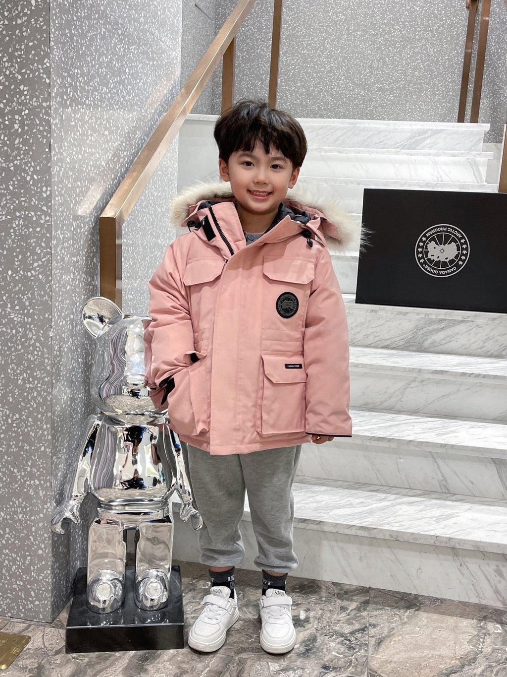 Canada Goose Kids' Fur-Trim Hooded Down Jacket