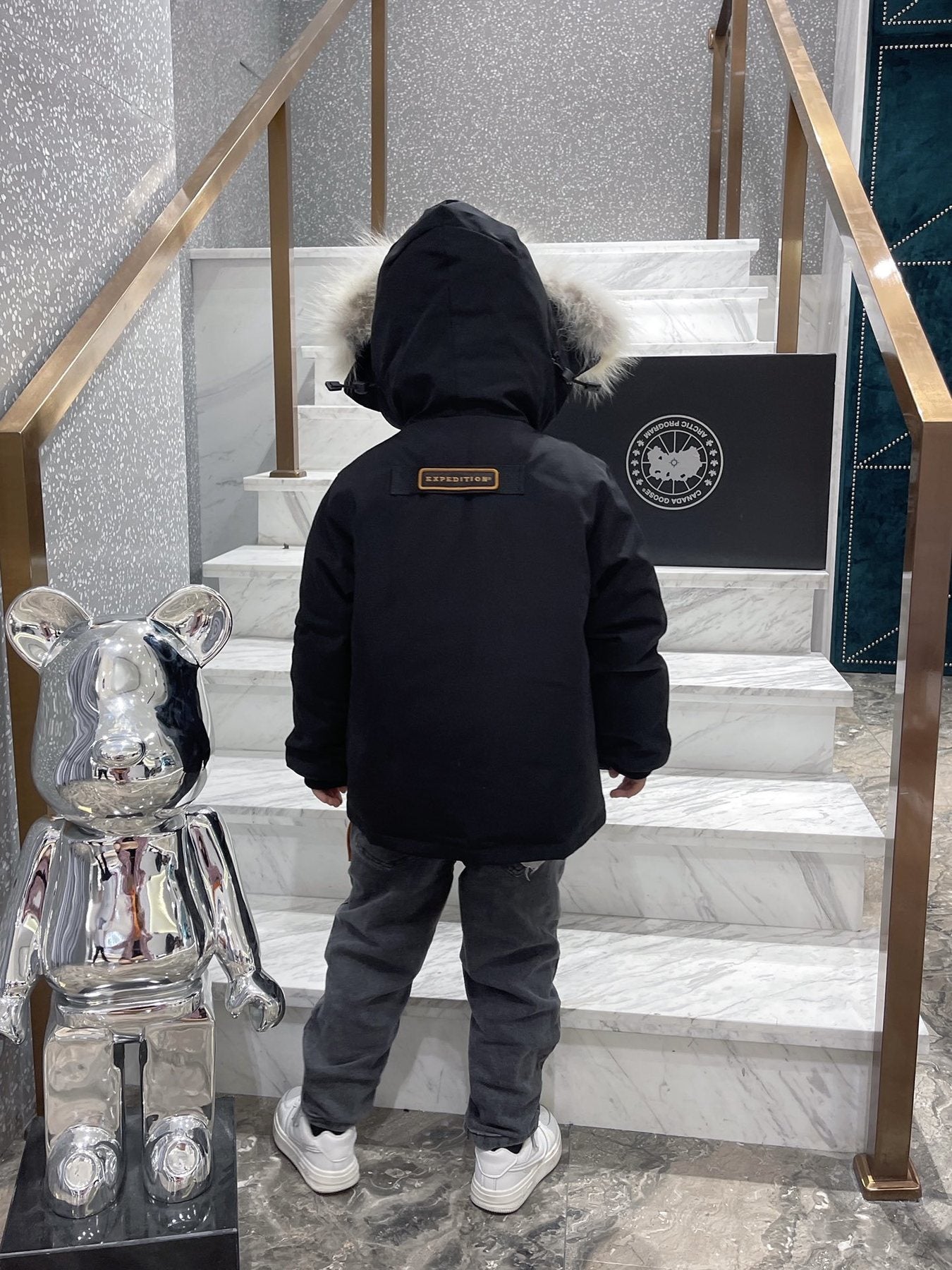 Canada Goose Kids' Fur-Trim Hooded Down Jacket