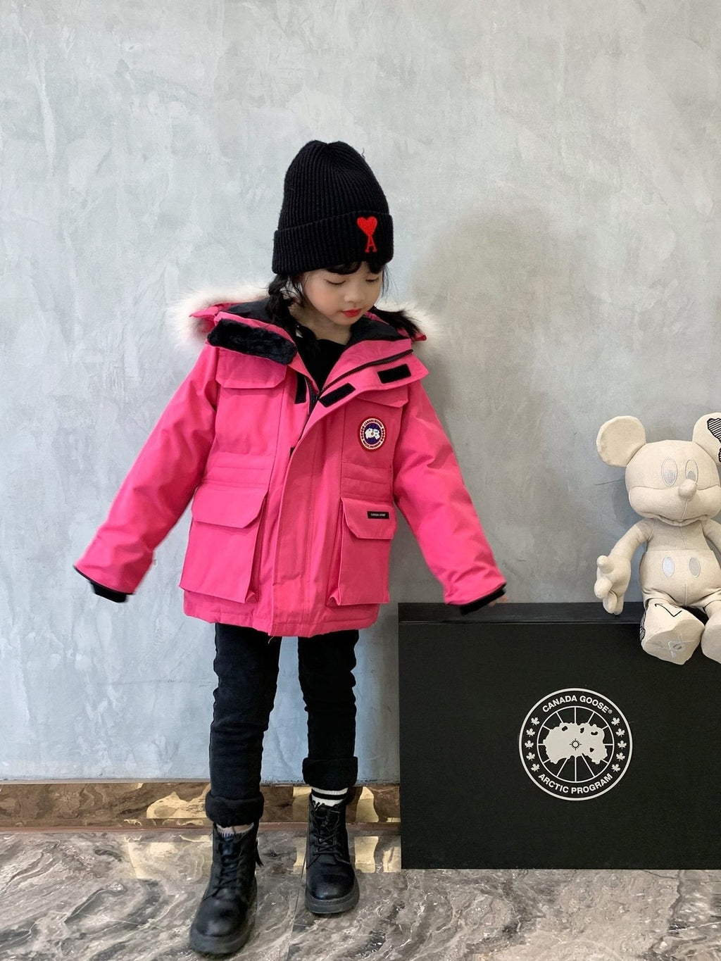 Canada Goose Kids' Fur-Trim Hooded Down Jacket