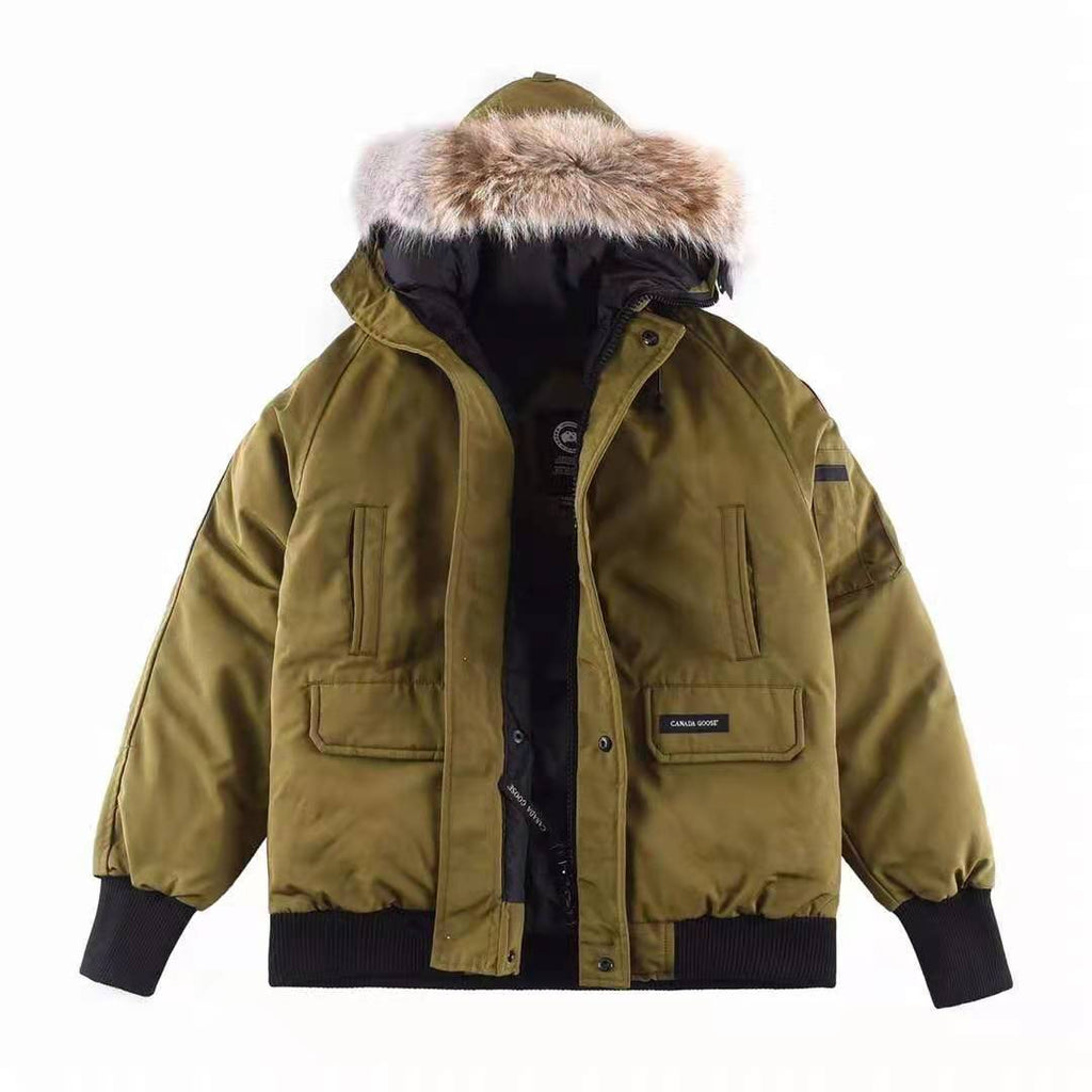 Canada Goose Fur-Trim Hooded Bomber Jacket