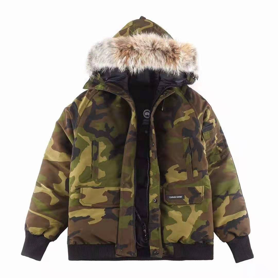 Canada Goose Fur-Trim Hooded Bomber Jacket