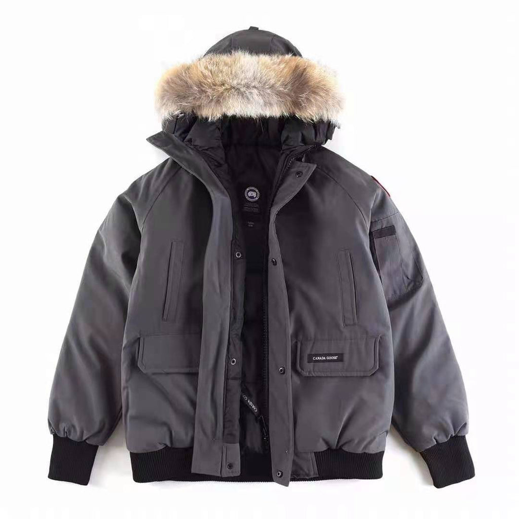 Canada Goose Fur-Trim Hooded Bomber Jacket