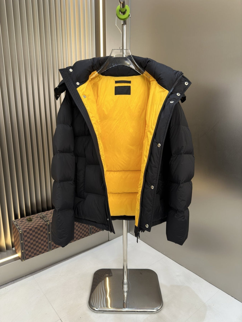 Prada Navy Hooded Puffer Jacket