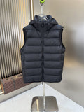 Moncler Black Hooded Quilted Down Vest