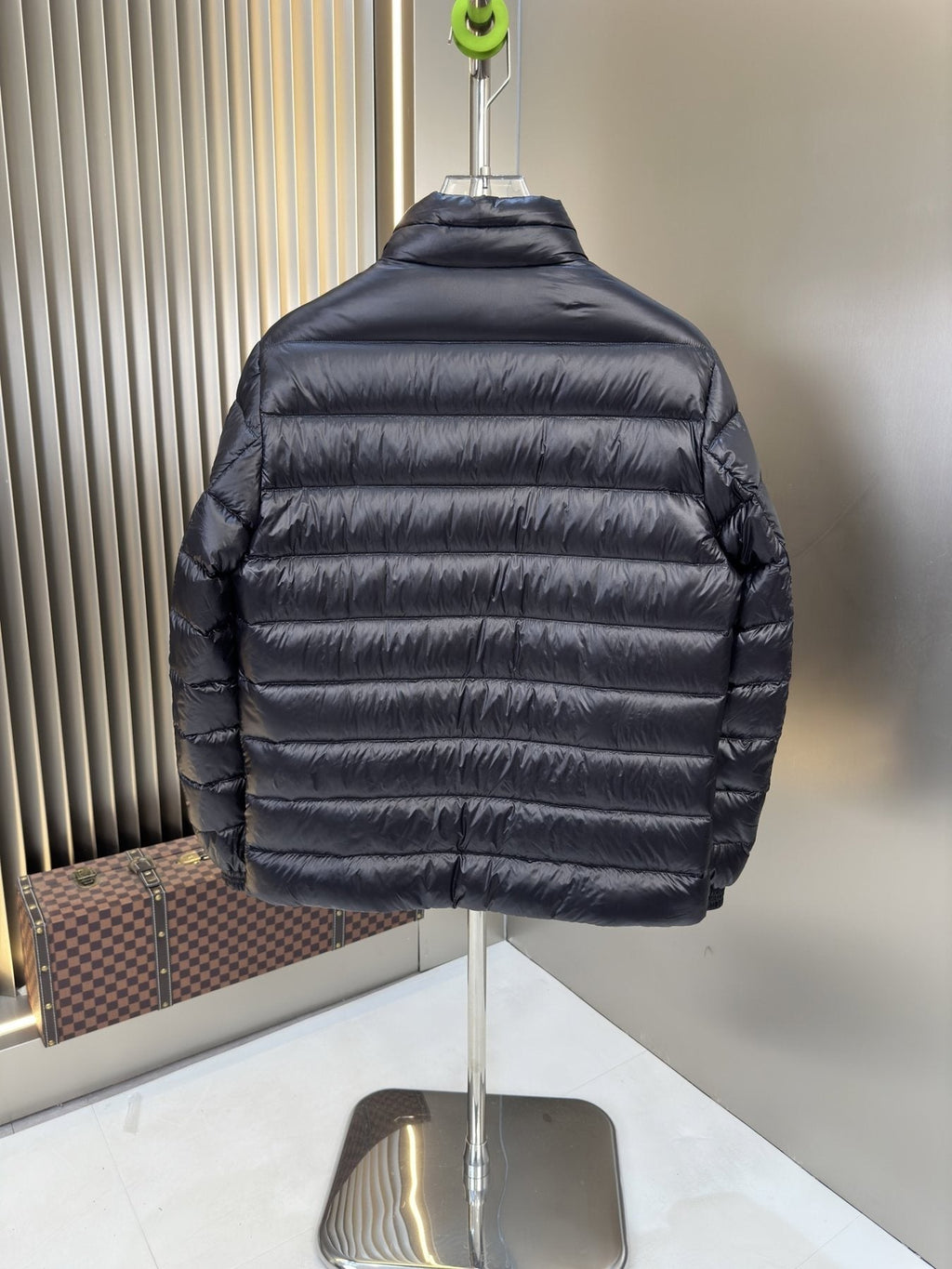 Moncler Black Quilted Puffer Coat with Contrast Lining