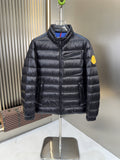 Moncler Black Quilted Puffer Coat with Contrast Lining