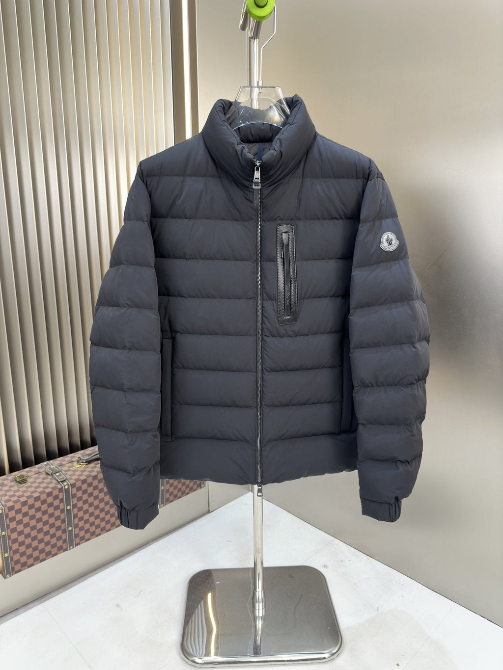 Moncler Quilted Puffer Coat with Sleeve Badge
