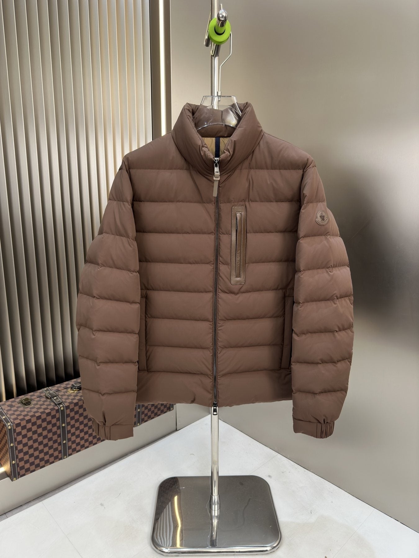Moncler Quilted Puffer Coat with Sleeve Badge