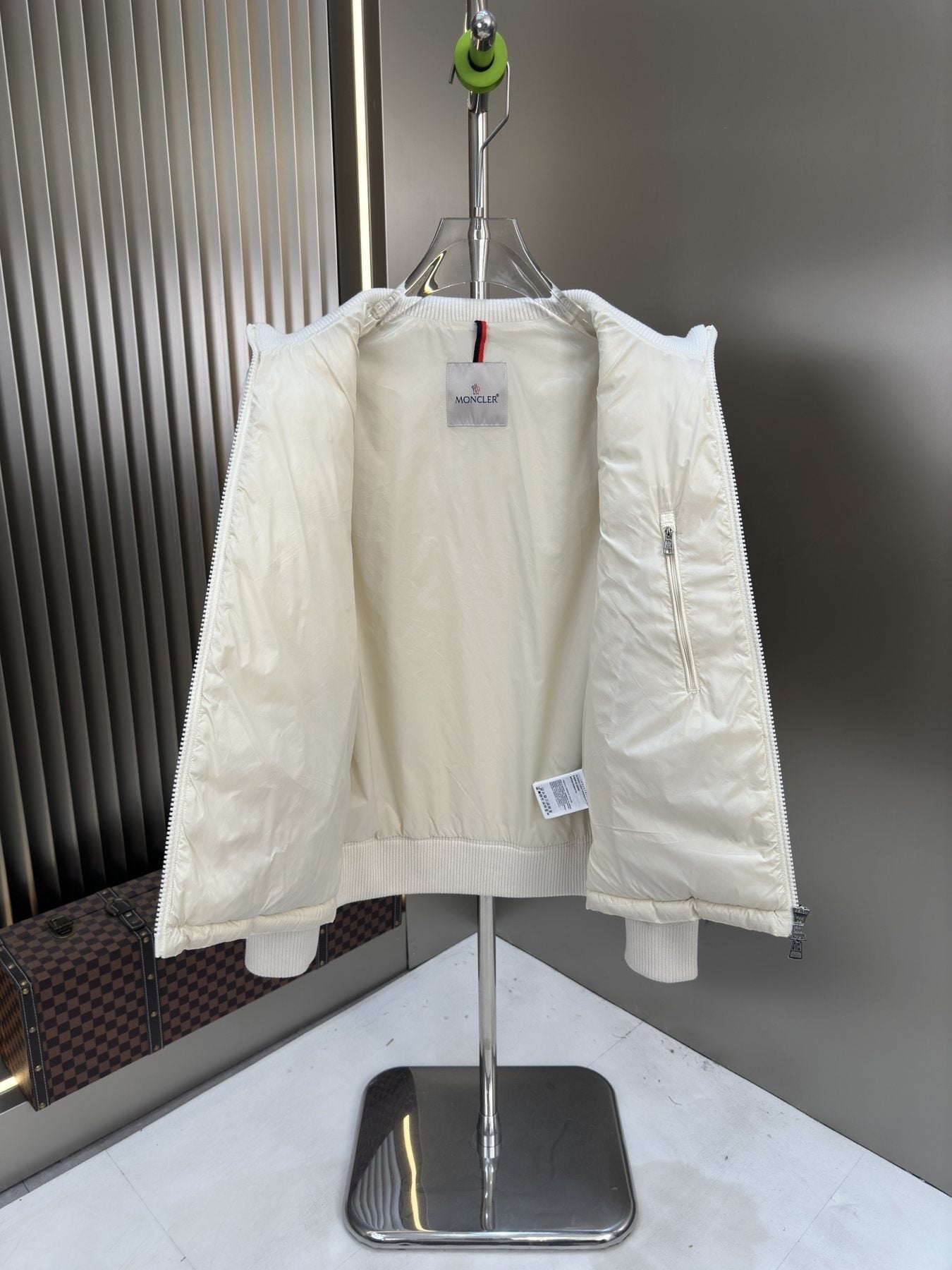 Moncler Quilted Knit-Sleeve Zip Jacket