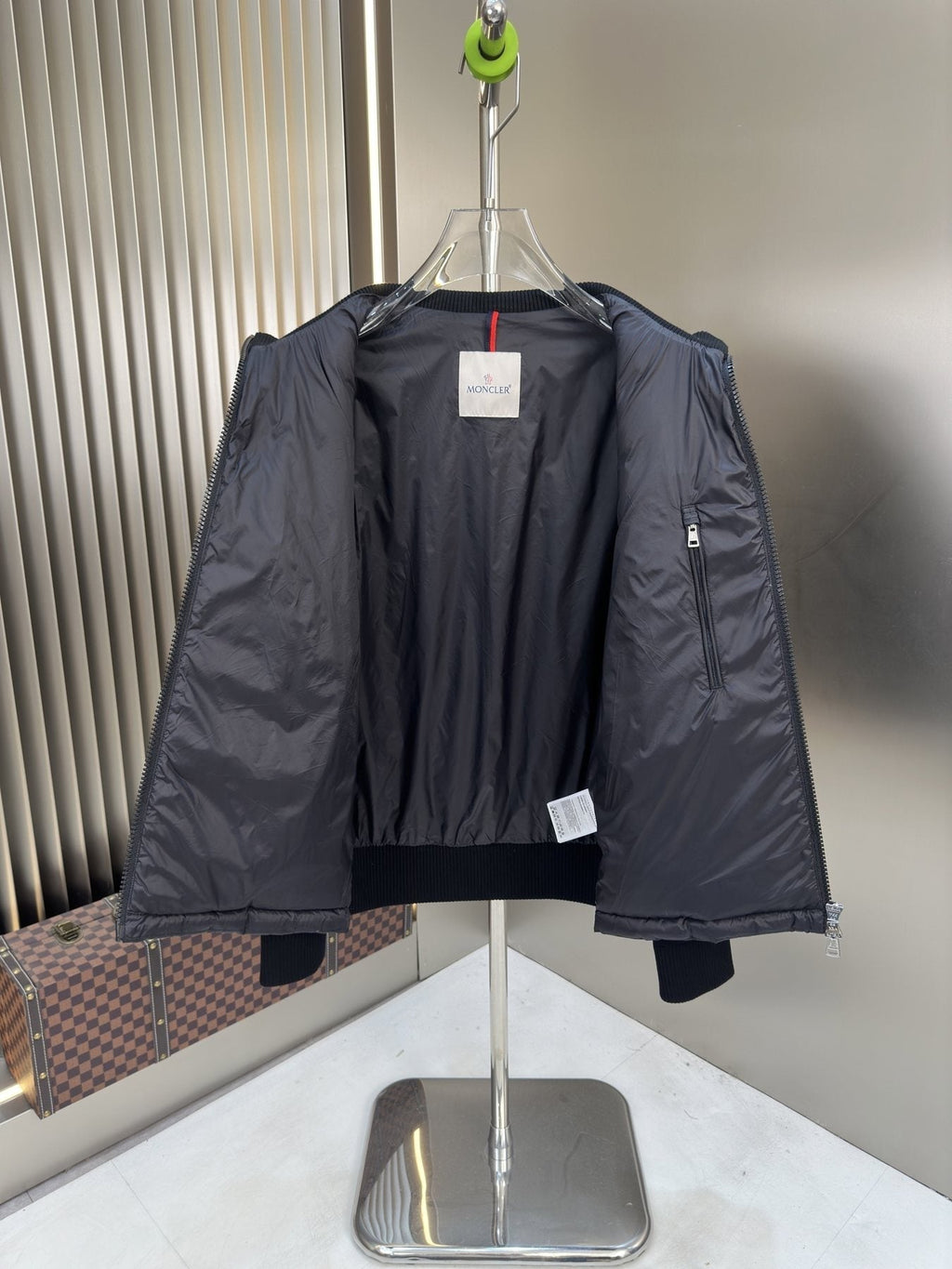Moncler Quilted Knit-Sleeve Zip Jacket