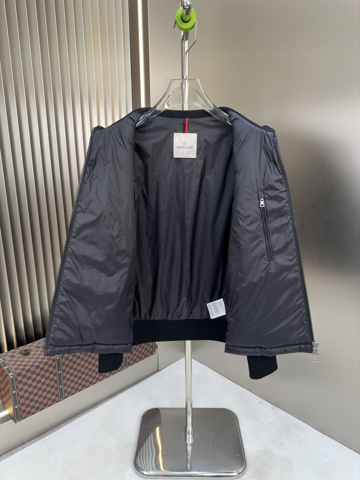 Moncler Quilted Knit-Sleeve Zip Jacket
