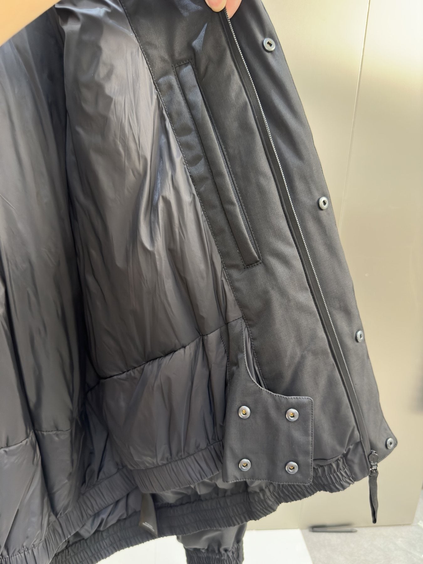 Balenciaga Black Hooded Insulated Zip-Front Coat
