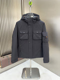 Zegna Hooded Utility Coat with Orange Trim
