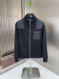 Prada Black and Gray Panel Zip-Front Jacket