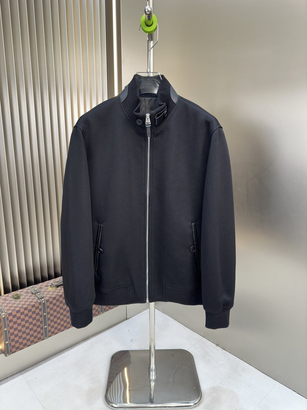 Prada Navy Zip-Front Jacket