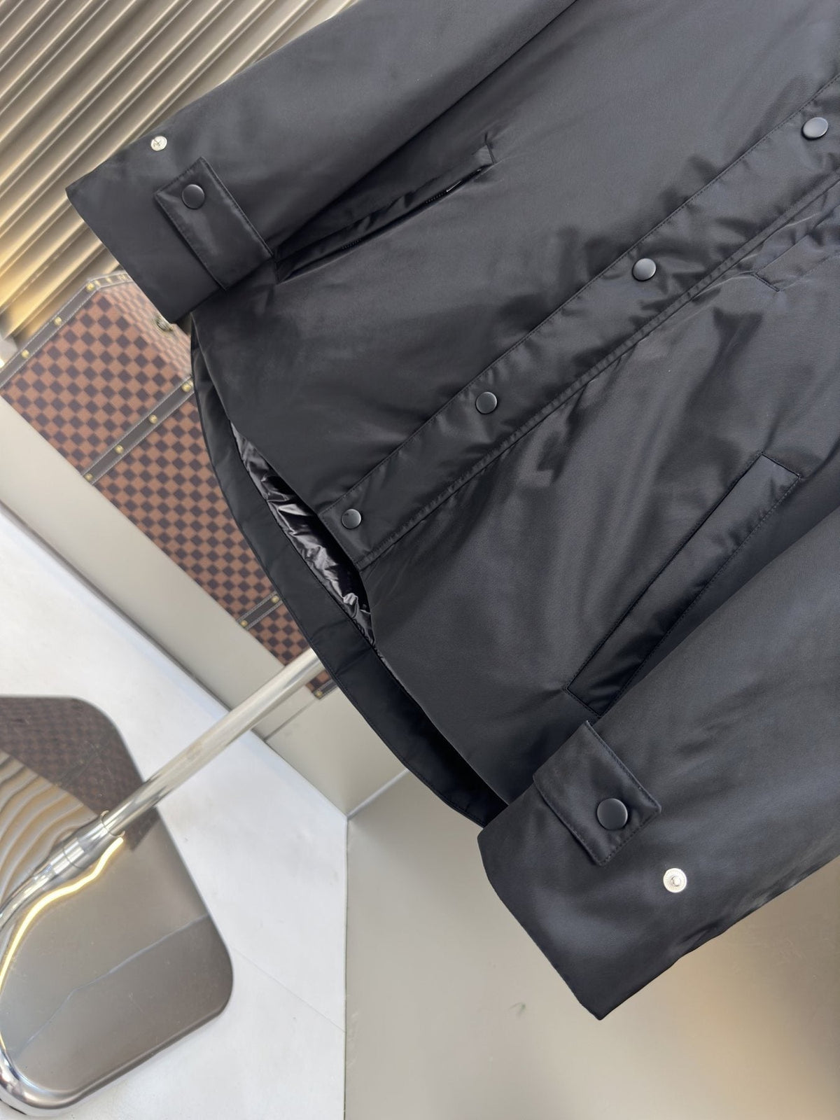 Prada Black Hooded Utility Jacket
