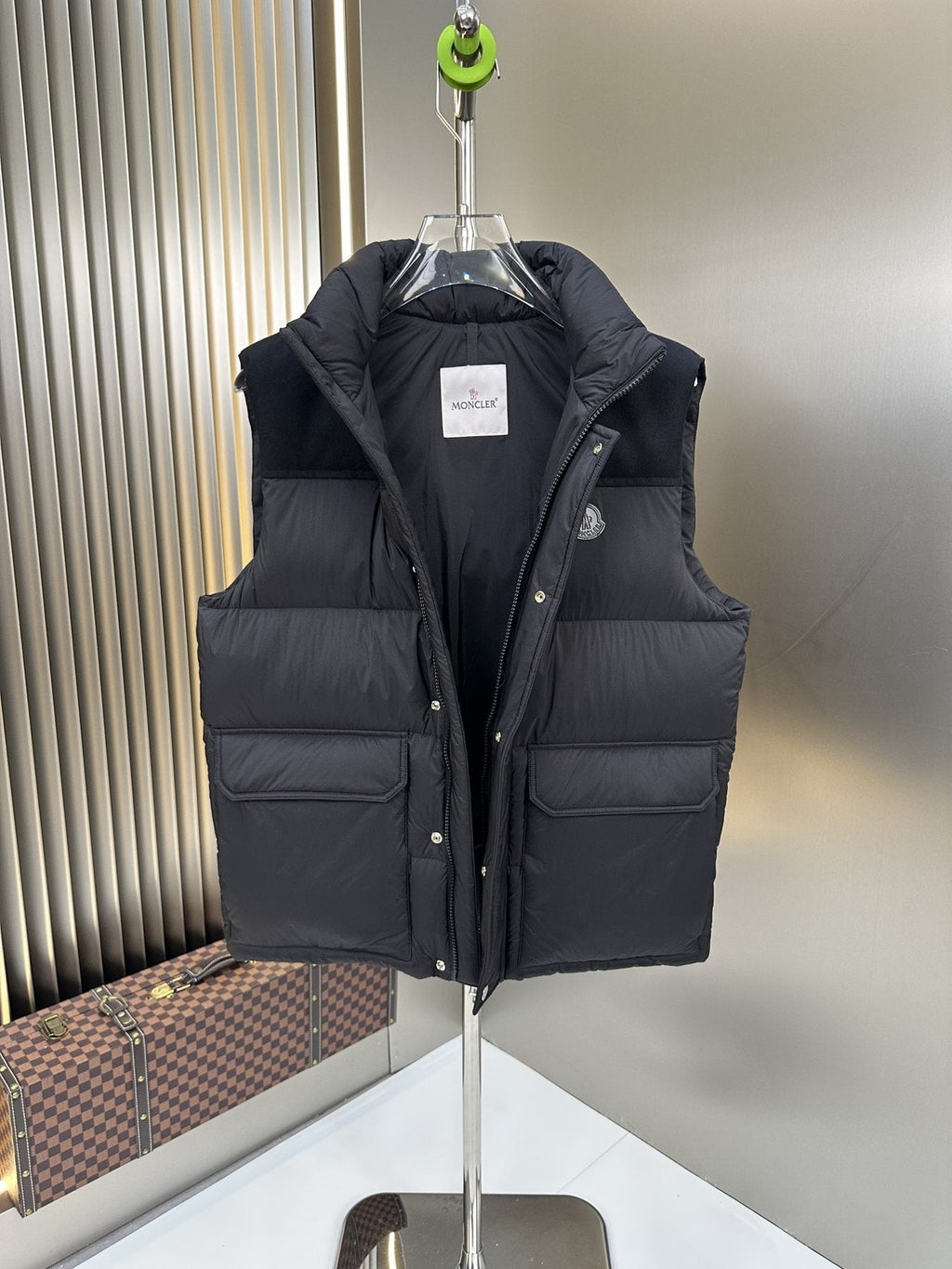 Moncler Navy Quilted Down Vest