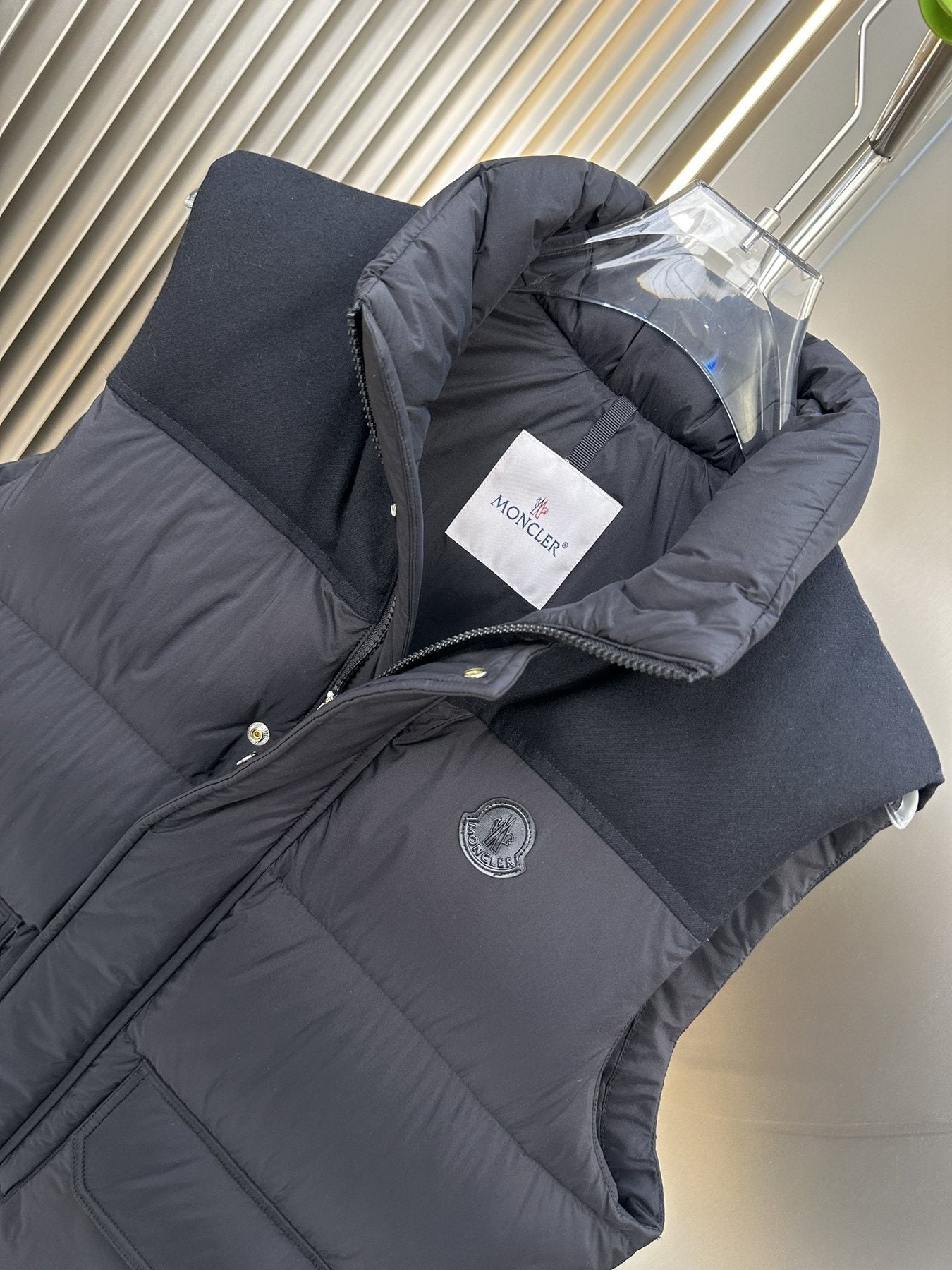 Moncler Navy Quilted Down Vest