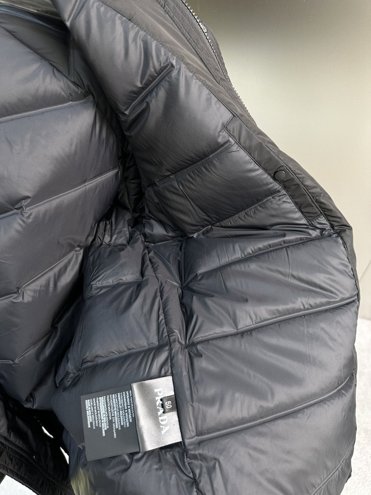 Prada Black Hooded Quilted Puffer Jacket