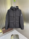 Prada Black Hooded Quilted Puffer Jacket