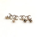 18K  Chanel Pearl Pendant Earrings