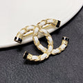 18K Chanel Pearl Brooch Yellow Gold-Colour Hardware