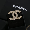 18K Chanel Diamond Brooch Yellow Gold-Colour Hardware