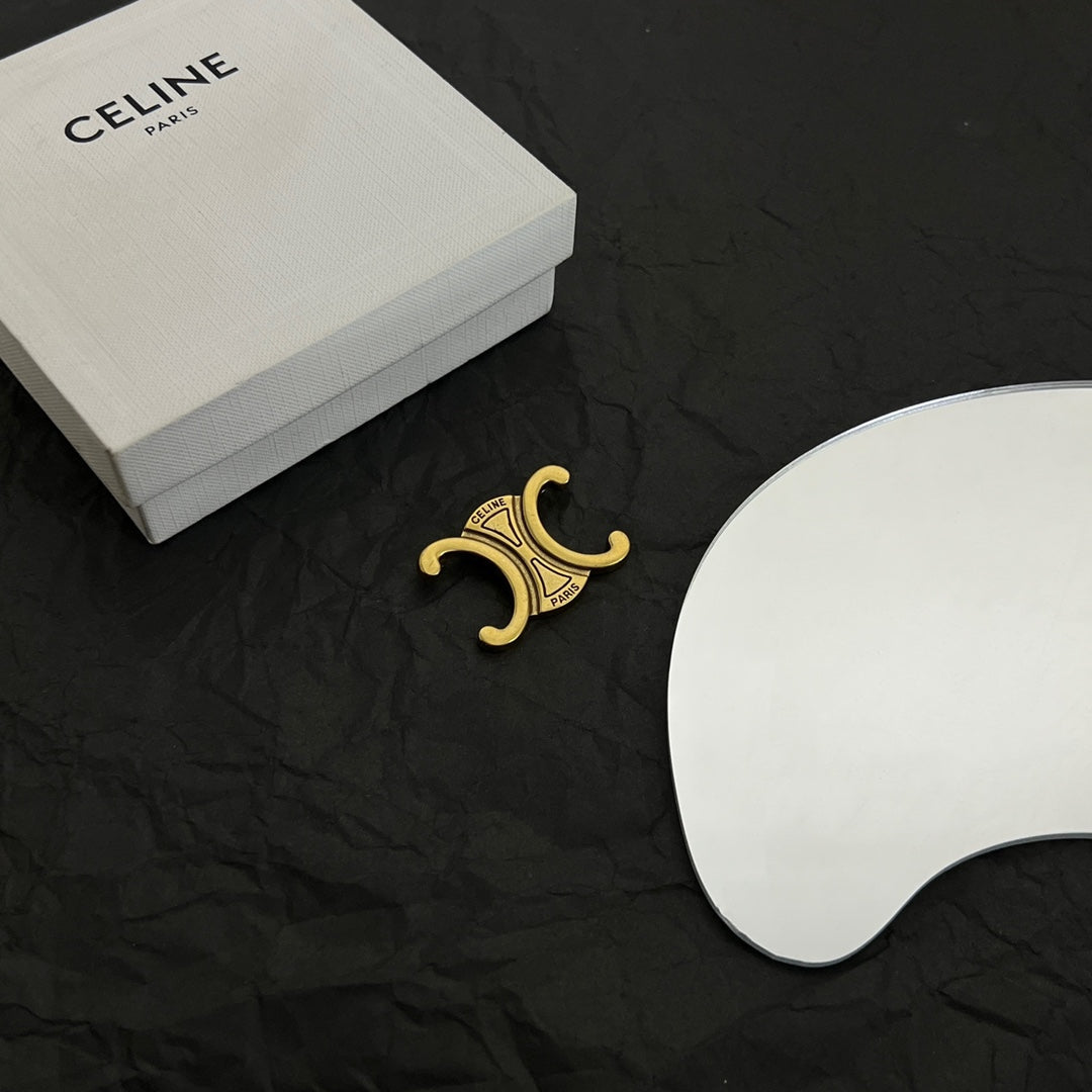 18K Celine Vintage Brooch Yellow Gold-Colour Hardware