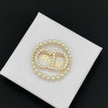 18K Dior Pearls Brooch Yellow Gold-Colour Hardware