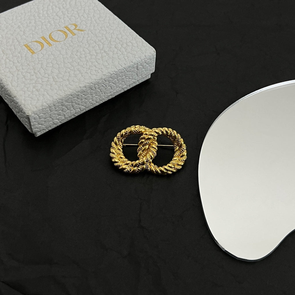 18K Dior Revolution Brooch Yellow Gold-Colour Hardware