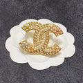 18K Chanel Pearl Gold Brooch Yellow Gold-Colour Hardware