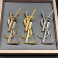 18K YSL Vintage Brooch Yellow Rose White Gold-Colour Hardware