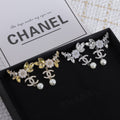 18K  Chanel Flower Crystals Earrings