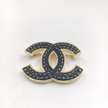 18K Chanel Black Brooch Yellow Gold-Colour Hardware Black Resin