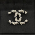 18K Chanel Black & White Gold Diamond Brooch White Gold Hardware