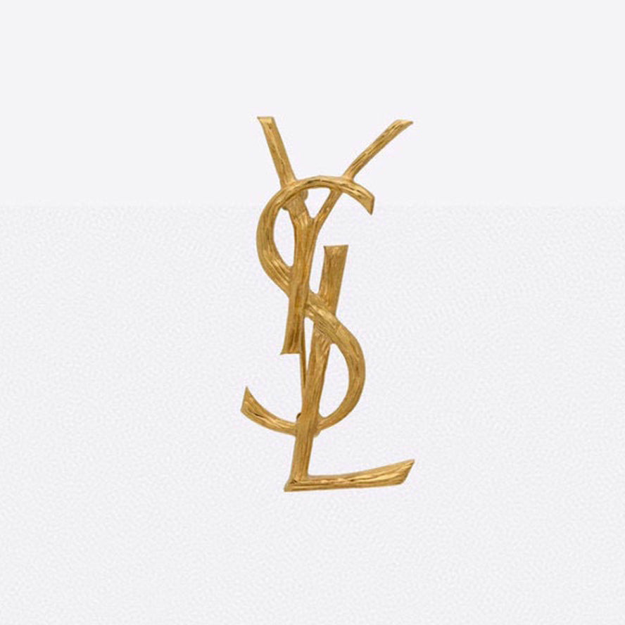 18K YSL Vintage Brooch Yellow Gold-Colour Hardware