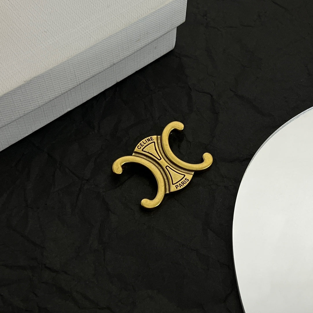 18K Celine Vintage Brooch Yellow Gold-Colour Hardware