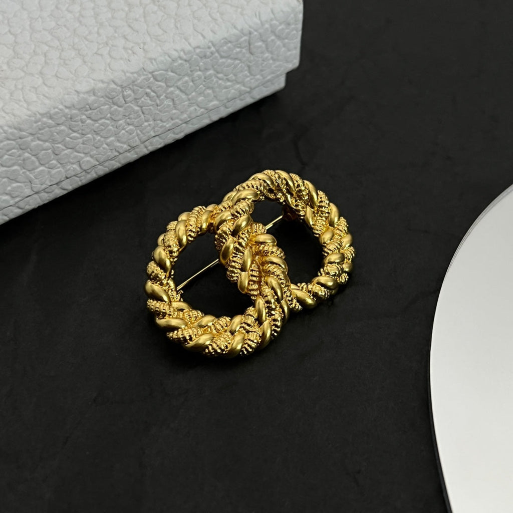 18K Dior Revolution Brooch Yellow Gold-Colour Hardware
