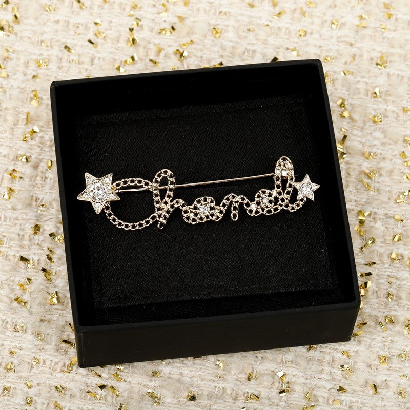18K Chanel Leather Gold Brooch Yellow Gold-Colour Hardware 9.5 cm