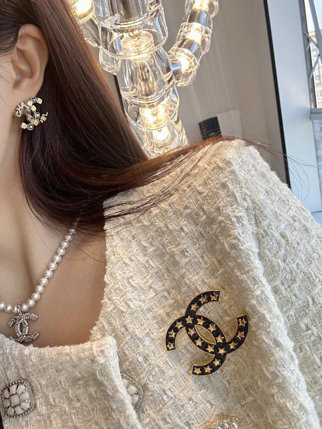 18K Chanel Black Star Brooch Yellow Gold-Colour Hardware